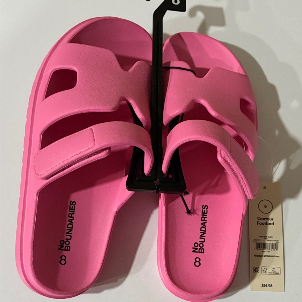 No Boundaries Vibrant Pink Slide Sandals